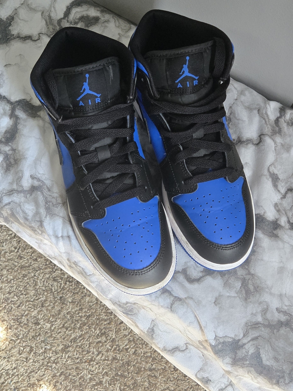 Nike Air Jordan Kids' High-Top Sneakers in Black & Blue